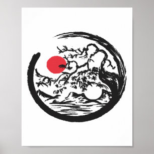 Yin Yang Natürlicher Bonsai-Baum Qi Gong Yoga Tai  Poster