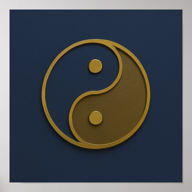 Yin Yang Navy Bronze Poster (Vorne)