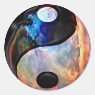 Yin Yang Nebelfleckaufkleber Runder Aufkleber