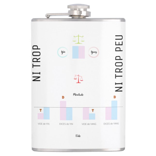 YIN YANG - Nicht zu viel, nicht zu wenig Flachmann (Vorderseite)