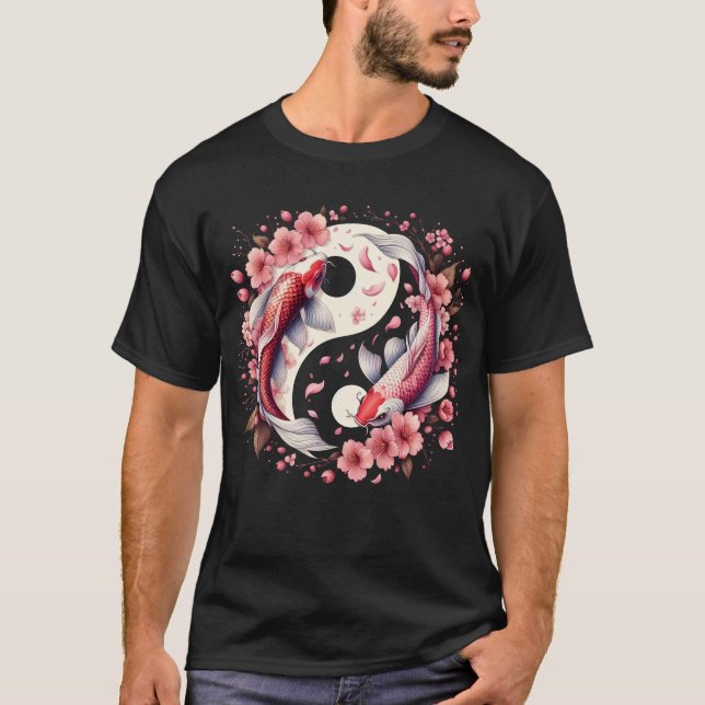 Yin Yang Nishikigoi Carp Fisch Nishikigoi Cherry T-Shirt (Vorderseite)