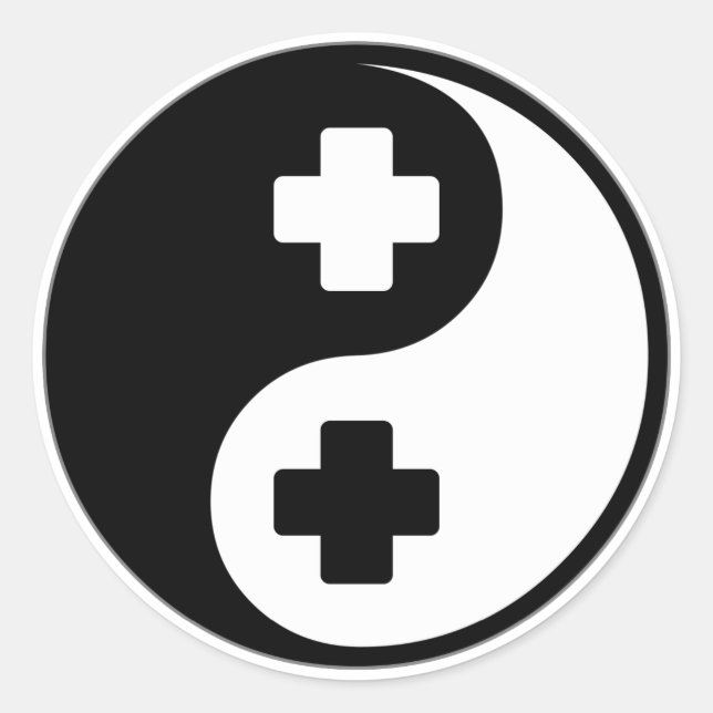 Yin Yang Nursing Runder Aufkleber (Vorderseite)