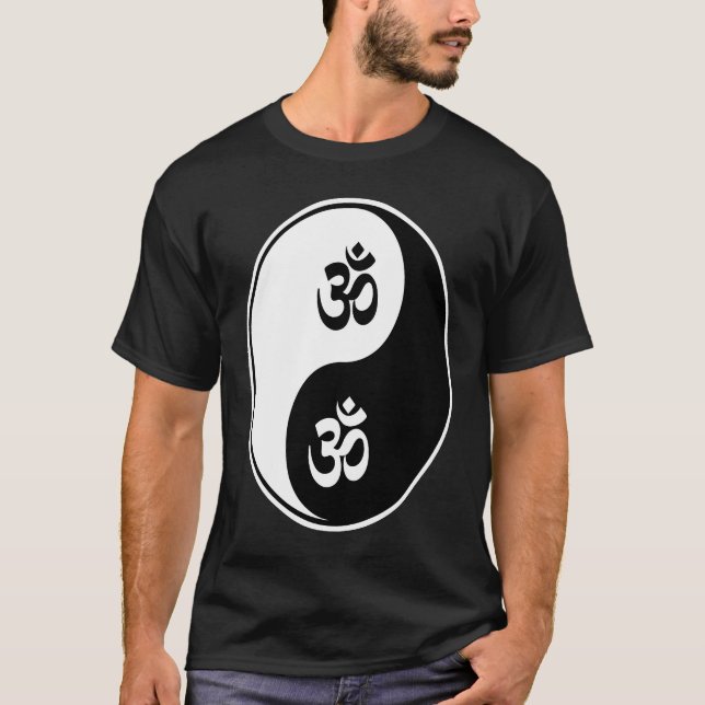Yin Yang Om Pranava Yoga Namaste Buddhist Zhen T-Shirt (Vorderseite)