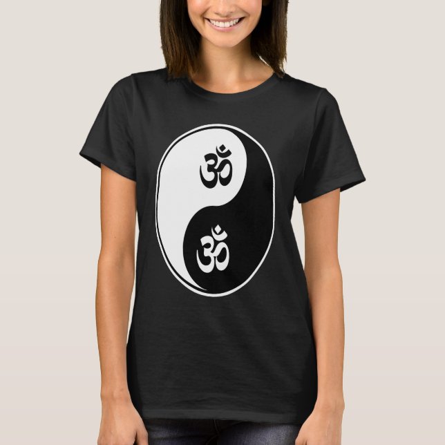 Yin Yang Om Pranava Yoga Namaste Buddhist Zhen T-Shirt (Vorderseite)