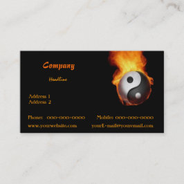 Yin Yang on Fire Business Card Visitenkarte