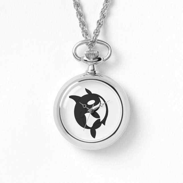 Yin-Yang Orcas eWatch Armbanduhr (Vorderseite)