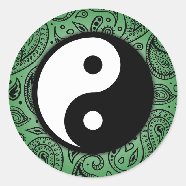 Yin Yang Paisley Sticker (Vorderseite)