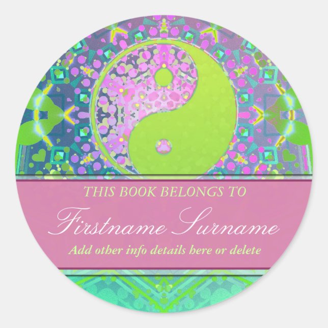 Yin Yang Pastels Buchzeichen Sticker (Vorderseite)