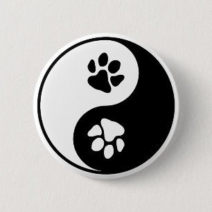 Yin Yang Paw Button