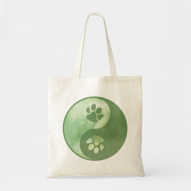 Yin Yang Paw Green Tragetasche (Vorne)