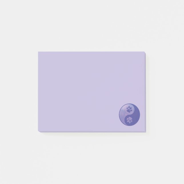 Yin Yang Paw Lila Post-it Klebezettel (Vorderseite)
