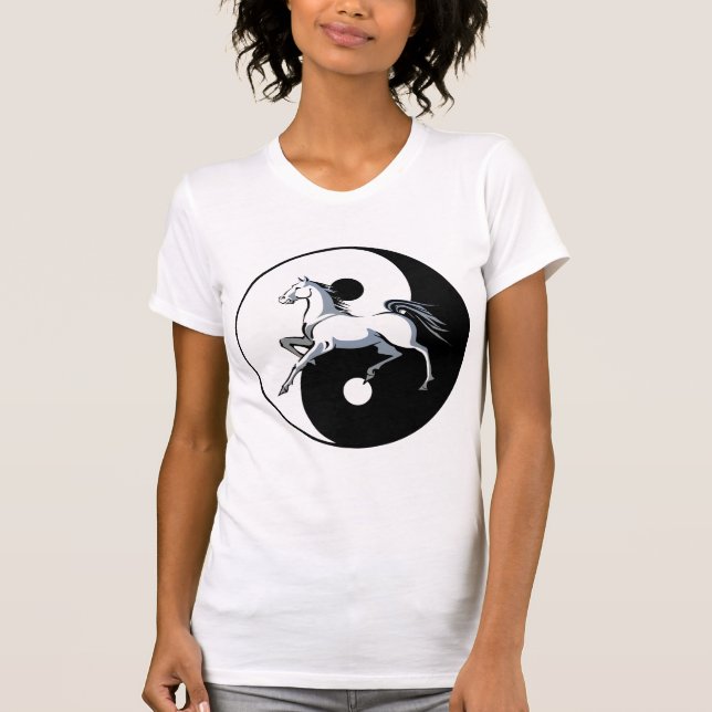 Yin Yang Pferd T-Shirt (Vorderseite)