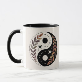 Yin Yang Pflanzen Sterne Meditation Tasse