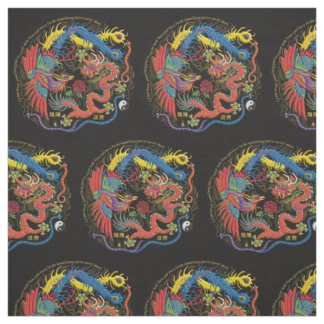 Yin Yang Phoenix und Drache-Gewebe Stoff (Muster)