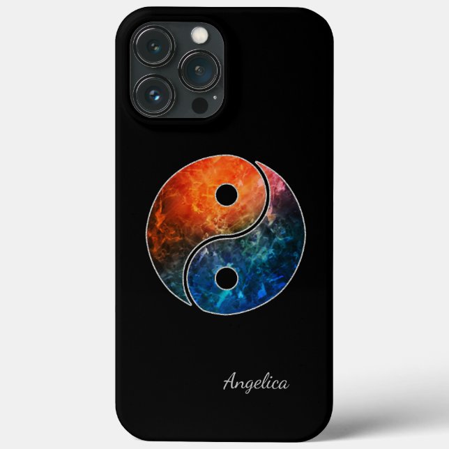 Yin Yang Phone Case mit Ihrem Namen oder Initial(e (Rückseite)