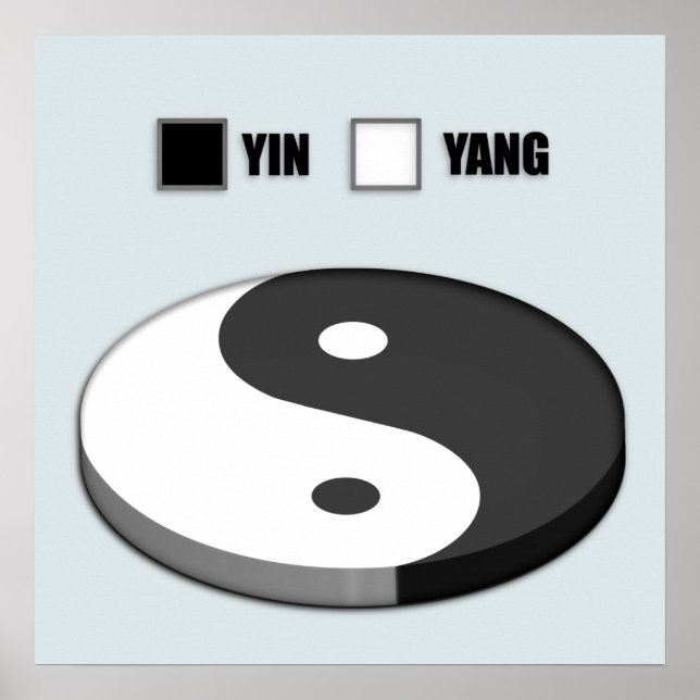 Yin Yang Pie Chart Poster (Vorne)