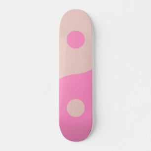 Yin Yang Print Peach and Pink Preppy Minimalismus Skateboard