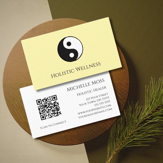 Yin Yang QR Code Holistic Healer Wellness Visitenkarte (Von Creator hochgeladen)