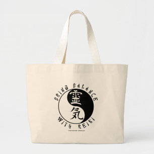 Yin Yang Reiki Kanji Jumbo Stoffbeutel