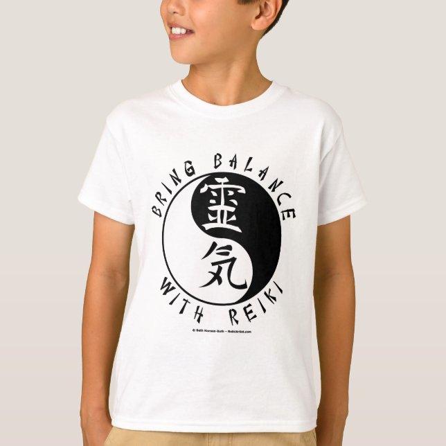 Yin Yang Reiki Kanji T-Shirt (Vorderseite)