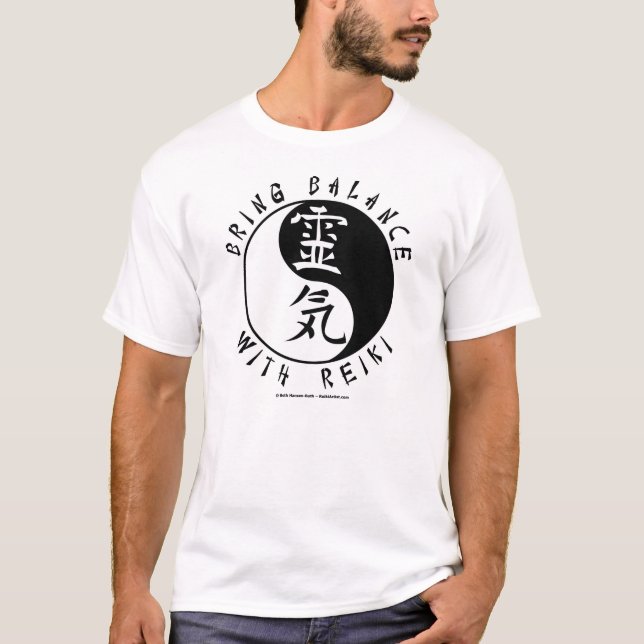 Yin Yang Reiki Kanji T-Shirt (Vorderseite)