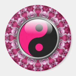 Yin Yang Rosa Herzen Magnet