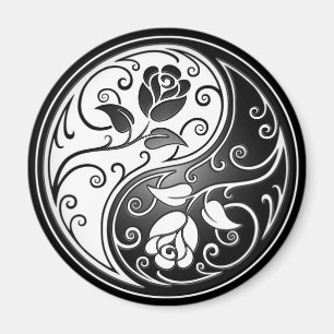 Yin Yang Rose, schwarz Magnet