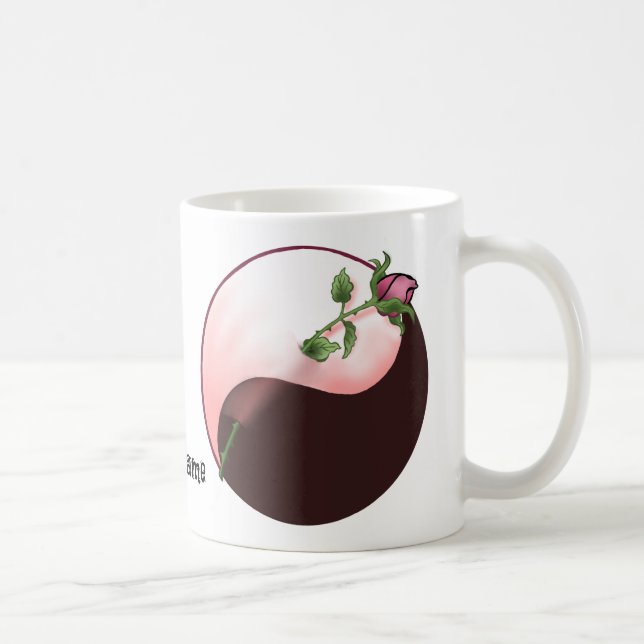 Yin Yang Rote Rose Kaffeetasse (Rechts)
