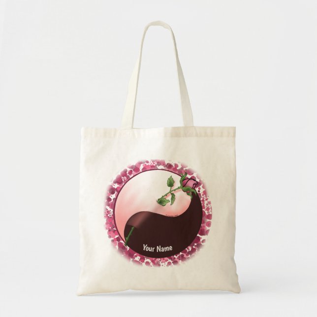 Yin Yang Rote Rose Tasche (Vorne)