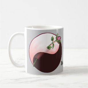 Yin Yang rote Rose Tasse