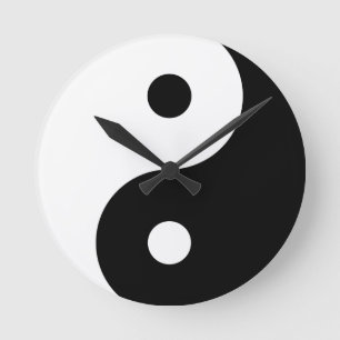Yin Yang Runde Wanduhr