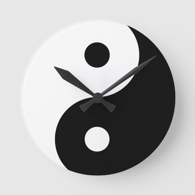 Yin Yang Runde Wanduhr (Vorderseite)