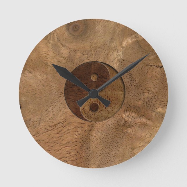 Yin Yang Runde Wanduhr (Vorderseite)
