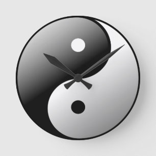 Yin Yang Runde Wanduhr