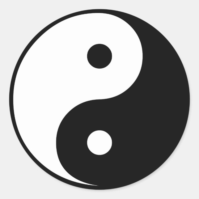 Yin Yang Runder Aufkleber (Vorderseite)