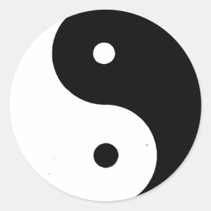 Yin__Yang Runder Aufkleber