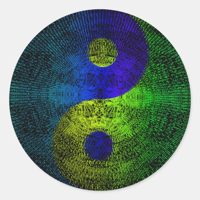 Yin-yang Runder Aufkleber (Vorderseite)