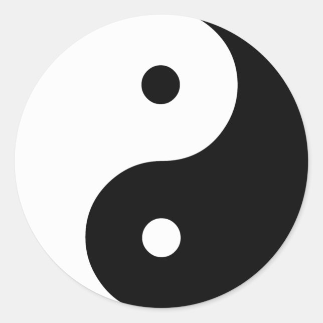 Yin Yang Runder Aufkleber (Vorderseite)