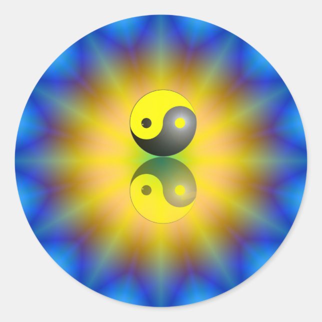 Yin Yang Runder Aufkleber (Vorderseite)