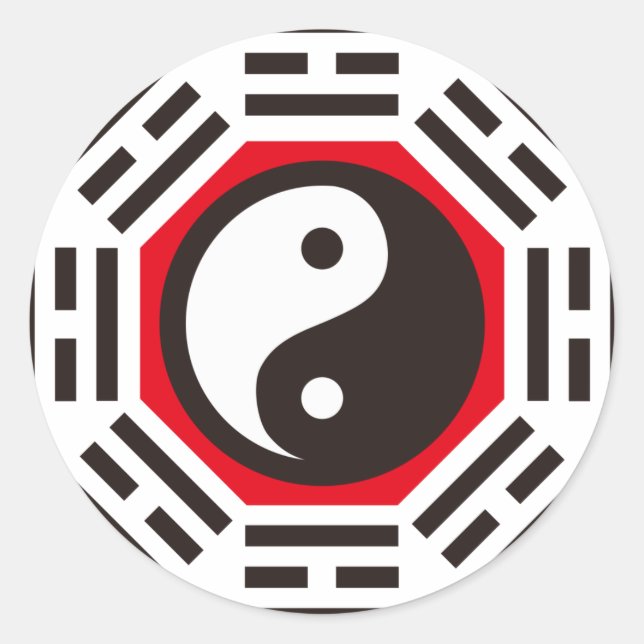 YIN & YANG RUNDER AUFKLEBER (Vorderseite)
