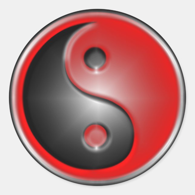 Yin-Yang Runder Aufkleber (Vorderseite)