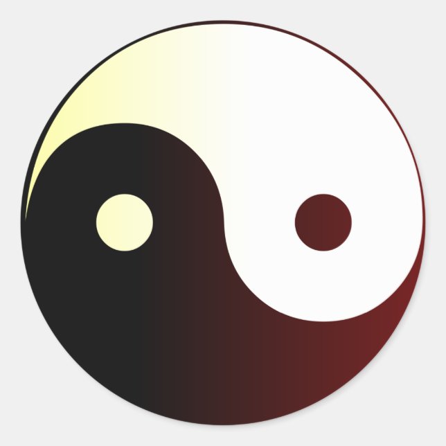 Yin & Yang Runder Aufkleber (Vorderseite)