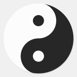 Yin & Yang Runder Aufkleber