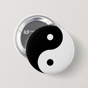 Yin Yang rundes Symbol schwarze weiße tanzende For Button