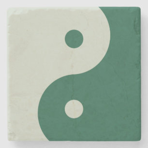 Yin Yang Sage Green Steinuntersetzer