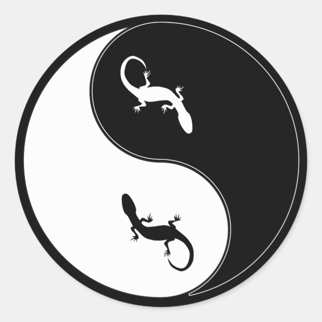 Yin Yang Salamander Runder Aufkleber (Vorderseite)