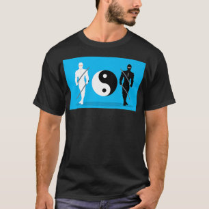 Yin Yang Samurai Ninja Blau Hintergrund Großartige T-Shirt
