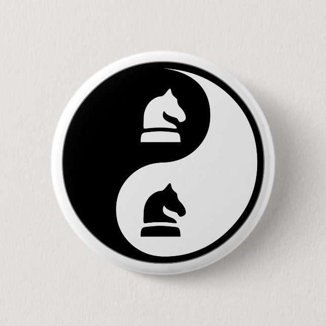 Yin Yang Schach Button (Vorderseite)