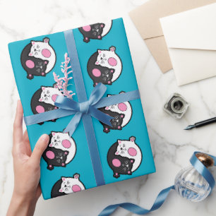 Yin Yang Schlafende Katzen in Schwarz und Weiß Geschenkpapier