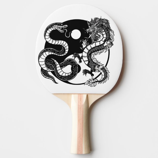 Yin Yang Schlange Drache Tischtennis Schläger (Vorderseite)